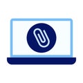 Computer Attachment Flat Colored Icon for Files and Documents Royalty Free Stock Photo