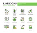 Computer Attacks - line design icons set