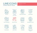 Computer Attacks - line design icons set