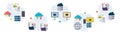 Computer, backup, file transfer, data and cloud computing icons