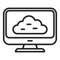 Computer backup icon outline vector. Data cloud Royalty Free Stock Photo