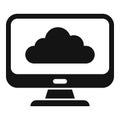 Computer backup icon simple vector. Data cloud Royalty Free Stock Photo