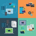 Computer, backup, report, data and cloud computing icons
