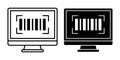 Computer Barcode Black Icon Bundle for Product and Retail Systems Royalty Free Stock Photo