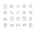 computer-based instruction line icons collection. E-learning, Virtual, Online, Interactive, Multimedia, Digital, Web