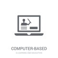 computer-based training icon. Trendy computer-based training log