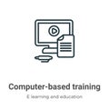 Computer-based training outline vector icon. Thin line black computer-based training icon, flat vector simple element illustration Royalty Free Stock Photo