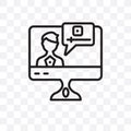 computer-based training vector linear icon isolated on transparent background, computer-based training transparency concept can be