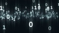 Computer binary bits and bytes numbers particles. 3D rendering Royalty Free Stock Photo