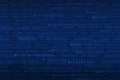 Computer binary code on blue