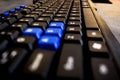Computer black colored keyboard with selective focus Royalty Free Stock Photo