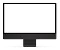 Computer black monitor with empty display, device screen mockup, blank screen - vector