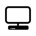 Simple Computer Black Monitor Flat Icon