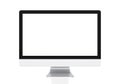 Computer with blank screen isolated on white background, clipping path, 3d rendering Royalty Free Stock Photo