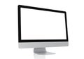 Computer with blank screen isolated on white background, clipping path, 3d rendering Royalty Free Stock Photo