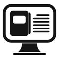 Computer book store icon simple vector. Internet based