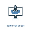 Computer Boost icon in two colors. Simple element symbol. Computer Boost icon design from computer collection. Perfect for web des Royalty Free Stock Photo