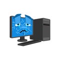 Computer Broken. PC cracked screen isolated. Vector illustration Royalty Free Stock Photo