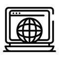 Computer browser icon, outline style