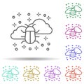 Computer bug cloud multi color icon. Simple thin line, outline vector of computer icons for ui and ux, website or mobile Royalty Free Stock Photo