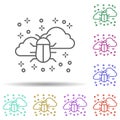 Computer bug cloud multi color icon. Simple thin line, outline vector of computer icons for ui and ux, website or mobile Royalty Free Stock Photo