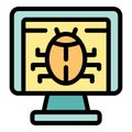 Computer bug displaying system malware and cyber security threat Royalty Free Stock Photo
