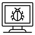 Computer bug icon, outline style Royalty Free Stock Photo