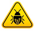 Computer bug vector warning sign Royalty Free Stock Photo