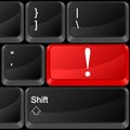 Computer button exclamation mark