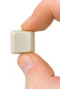 Computer button in hand Royalty Free Stock Photo
