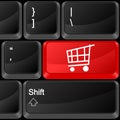 Computer button shopping cart Royalty Free Stock Photo