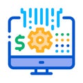 Computer cache settings icon vector outline illustration