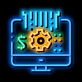 computer cache settings neon glow icon illustration