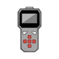 computer car diagnostic scanner cartoon vector illustration
