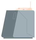 Computer case icon. Modern PC tower system with router