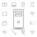 Computer case icon. Simple thin line, outline vector element of Technology icons set for UI and UX, website or mobile application Royalty Free Stock Photo