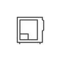 Computer case line outline icon