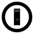 Computer case or system unit icon black color in circle Royalty Free Stock Photo