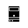 Computer case vector icon personal computer desktop tower. technology server. Design vector illustration Royalty Free Stock Photo