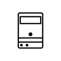 Computer case vector line icon personal computer desktop tower. technology server. Design vector illustration