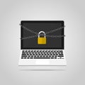 Computer chain lock security ,hack computer vector