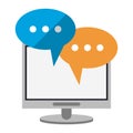 Computer chat symbol Royalty Free Stock Photo