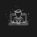 Sketch icon in black - Computer chat Royalty Free Stock Photo