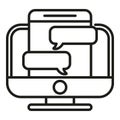 Computer chat icon outline vector. Web internet