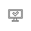 Computer check mark line icon Royalty Free Stock Photo
