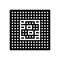 computer chip ai integration glyph icon vector illustration Royalty Free Stock Photo
