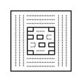 computer chip ai integration line icon vector illustration Royalty Free Stock Photo