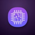 Computer chip app icon Royalty Free Stock Photo