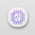 Computer chip app icon Royalty Free Stock Photo