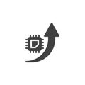 Computer chip and arrow vector icon Royalty Free Stock Photo